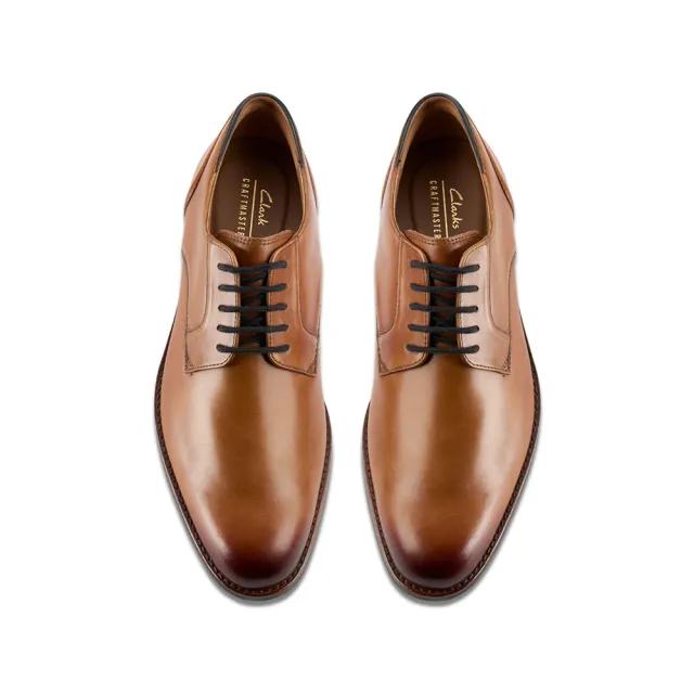 【Clarks】男鞋 Craft Arlo Lace 寬楦設計典藏英倫素面紳士鞋 皮鞋 正裝鞋(CLM77697D)