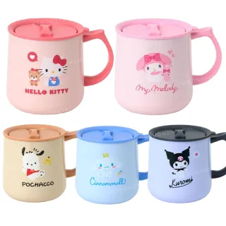 【小禮堂】Sanrio 三麗鷗 保溫馬克杯附蓋 360ml 好友款 Kitty 美樂蒂 大耳狗 酷洛米(平輸品)