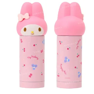 【小禮堂】Sanrio 三麗鷗 造型不鏽鋼保溫瓶 360ml 大頭款 Kitty 美樂蒂(平輸品)