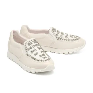 【AS 集團】精緻率性幾何白鑽異材質厚底休閒鞋(白)