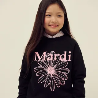 【MARDI MERCREDI】童裝 印花大學TEE 黑色 經典小雛菊 粉花 純棉 KIDS SWEATSHIRT FLOWERMARDI