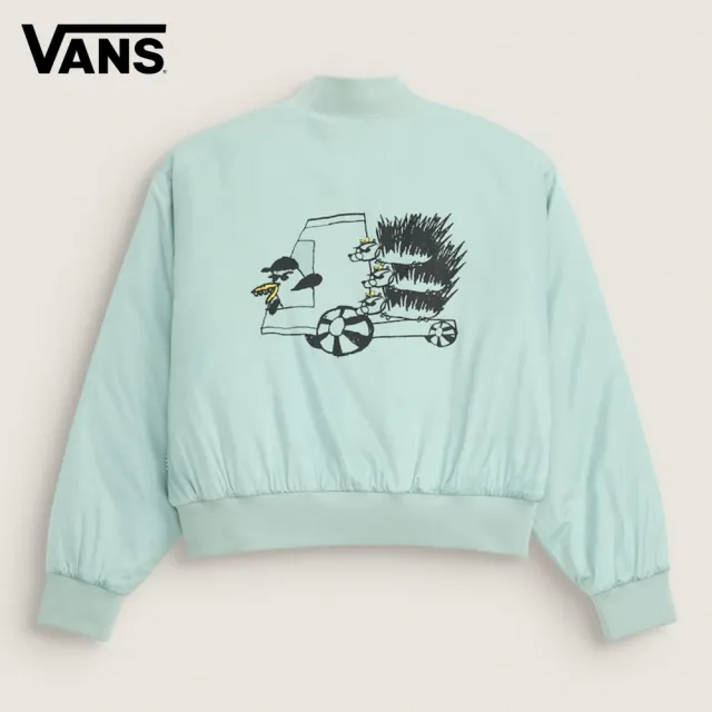 【VANS】官方旗艦 Artist Collection - Riroo 灰綠色短版棒球外套