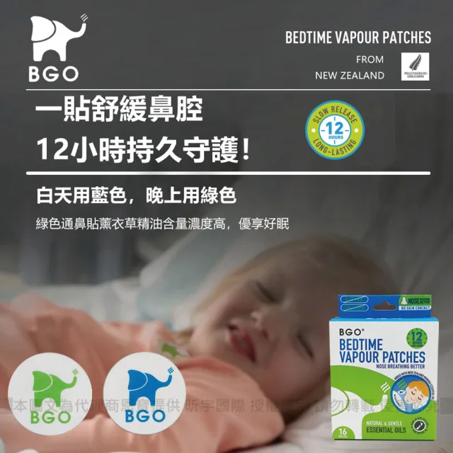 【BEGGI】BGO精油通鼻貼_兒童款 3盒入（48片）(台灣代理公司貨 鼻塞 鼻子過敏 噴嚏 舒眠 居家必備)