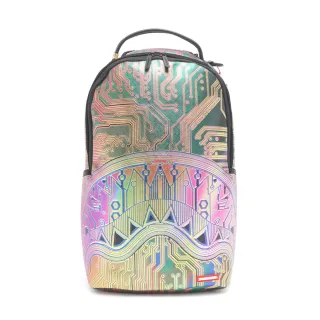 【SPRAYGROUND】未來科技感鋸齒鯊大容量後背包(炫彩色)