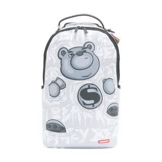 【SPRAYGROUND】熊熊塗鴉文字大容量後背包(白色)