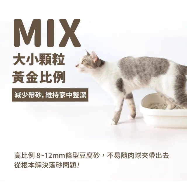 【汪喵星球】益生菌消臭 無痕砂（條型豆腐砂＋木薯砂）2.4kg-6入組(不黏底 近乎無塵 貓砂 凝結力升級)