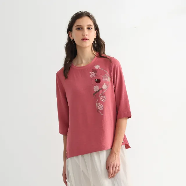 YASA 秋趣立線繡羽霧棉上衣