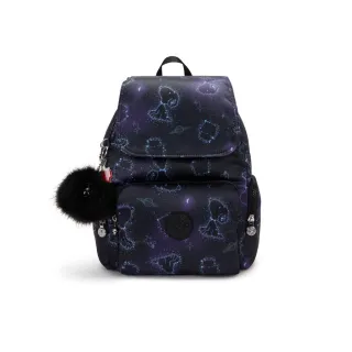 【KIPLING官方旗艦館】『猴子包』KIPLING X PEANUTS 掀蓋拉鍊後背包-CITY ZIP S