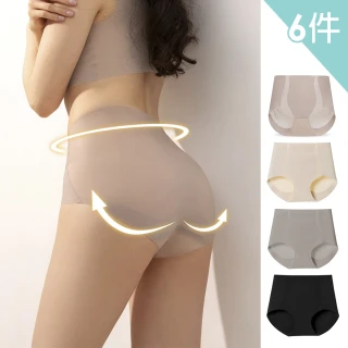 【蒂巴蕾】6件組-中高腰無痕抗菌內褲-薄透冰絲/收復冰肌 女(桑蠶絲 女內褲 高腰內褲 大尺碼 包覆內褲)
