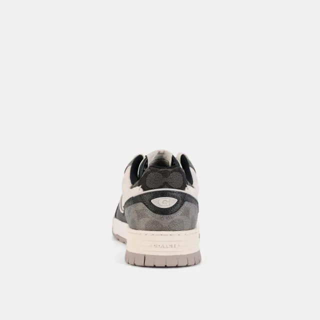 【COACH】蔻馳官方直營 SOHO 混合經典 SIGNATURE 男士休閒鞋 運動鞋 布鞋-黑色/白堊色(CDE17)