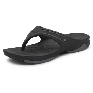 【G.P】AQUOS男女款綠藻彈力防水人字拖鞋A5337-黑色(SIZE:36-44)