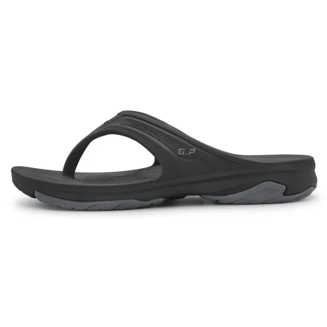 【G.P】AQUOS男女款綠藻彈力防水人字拖鞋A5337-黑色(SIZE:36-44)
