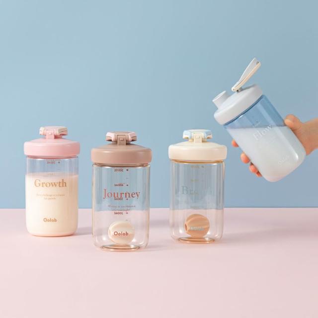 【Oolab 良杯製所】2入組 律動蛋白搖搖杯 500ml(防漏/乳清蛋白/4色任選/攪拌球/健身杯)