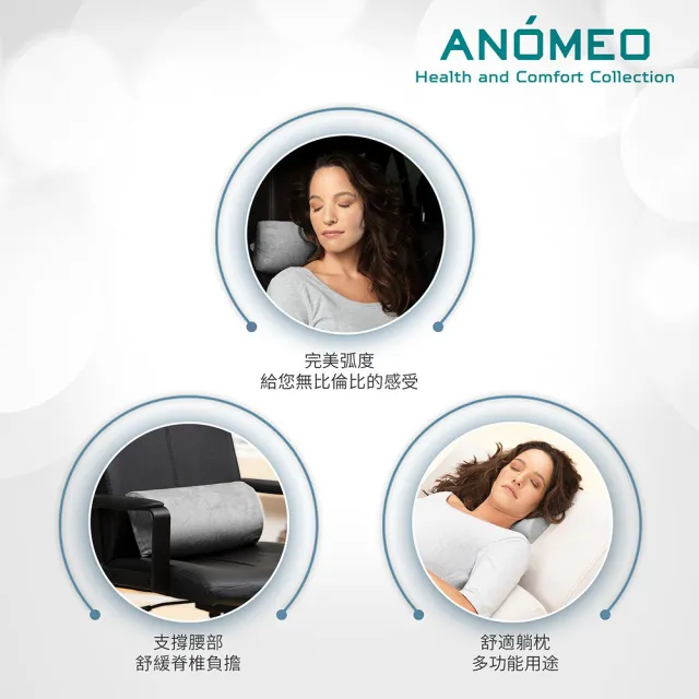 【ANOMEO】半圓柱頸托枕 高密度記憶棉(頸枕/靠枕/頭枕)