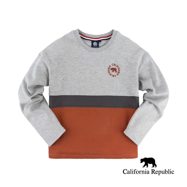 【California Republic】淺灰落肩短版大學TEE(女版)