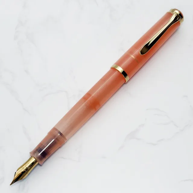 【Pelikan】百利金CLASSIC M200 Apricot Agate 杏桃瑪瑙 鋼筆＋墨水禮盒組(m200贈原廠手提袋)