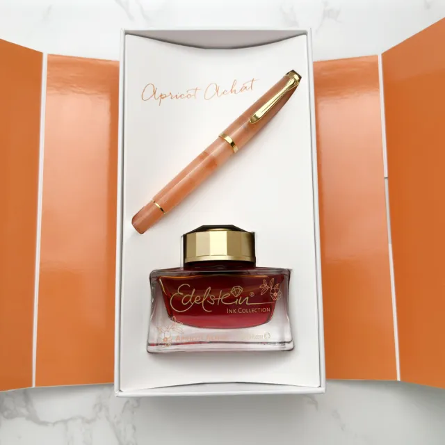 【Pelikan】百利金CLASSIC M200 Apricot Agate 杏桃瑪瑙 鋼筆＋墨水禮盒組(m200贈原廠手提袋)