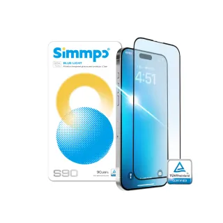 【Simmpo】iPhone 17/16/15/14/13系列 S-90 透明抗藍光護眼保護貼(透明抗藍光)