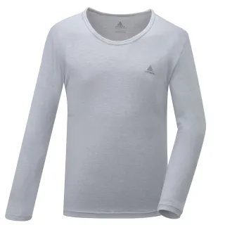 【ATUNAS 歐都納】男款石墨烯抑菌蓄熱保暖圓領內著衣(A1UCGZ04M灰/發熱衣/抗靜電/彈性服貼/親膚)