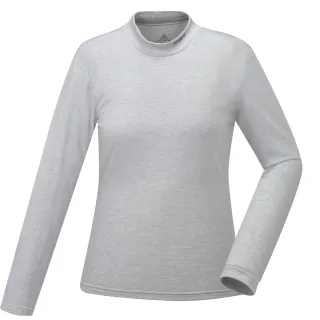 【ATUNAS 歐都納】女款石墨烯抑菌蓄熱保暖立領內著衣(A1UCGZ07W淺灰/發熱衣/抗靜電/彈性服貼/親膚)