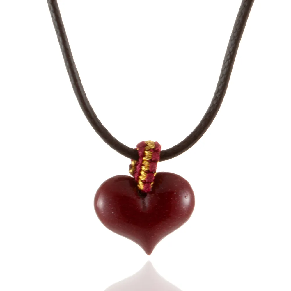 【Woogie武吉珠寶】紫金硃砂愛心桃黑繩項鍊(紫金砂17x14mm)