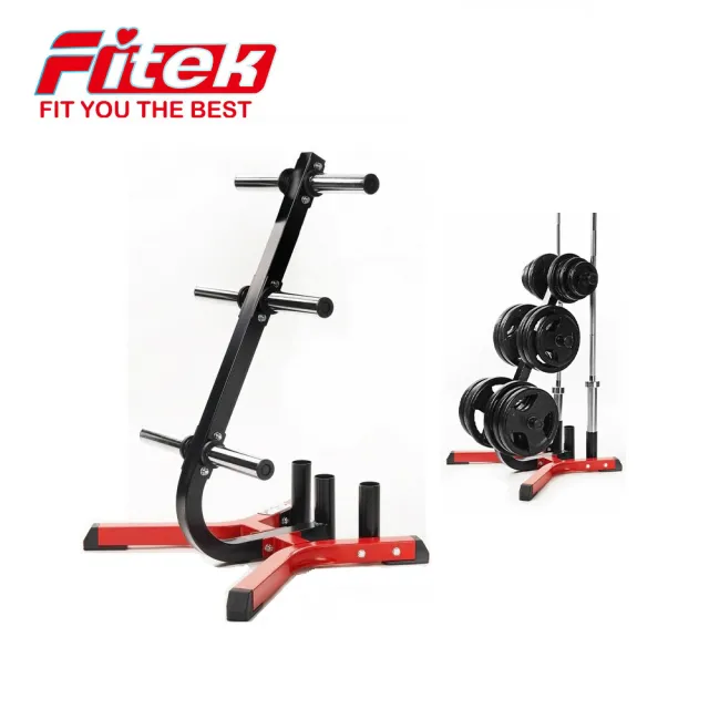 【Fitek】兩用槓片架／多用途槓鈴架(奧林匹克槓片架合1英吋小孔槓片架 可放奧林匹克桿)