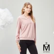 【MYVEGA 麥雪爾】MA浣熊絨溫暖感荷葉V領/寬袖開岔上衣-二款任選(日系/針織上衣/保暖衣/毛衣)
