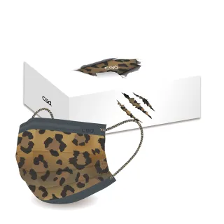 【CSD 中衛】雙鋼印醫療口罩-成人平面-豹吻1盒入(30/盒)