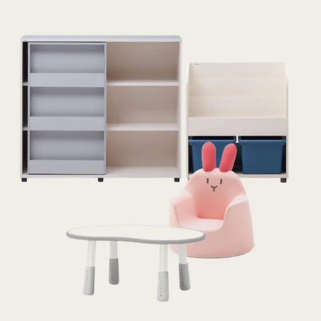 【iloom 怡倫家居】EDDI KIDS 經典系列組合滑軌書架(書櫃 書架 櫃子 兒童桌 成長桌 兒童沙發 桌子兒童椅)