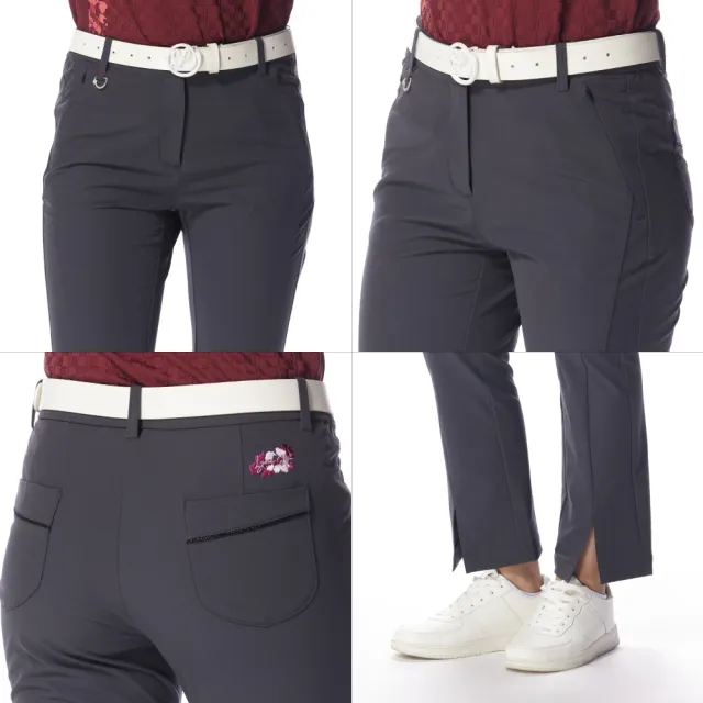 【Lynx Golf】女款防潑水四面彈性褲管開岔九分靴型時尚設計長褲(二色)