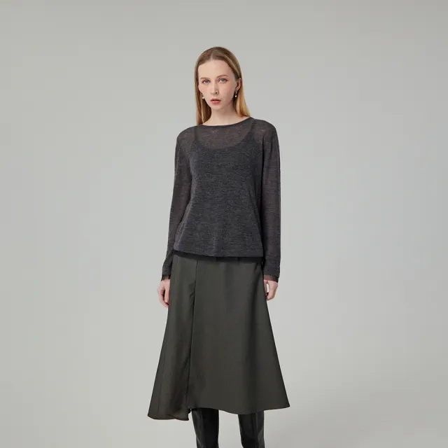 【giordano ladies】拚紗設計針織衫(多色任選)