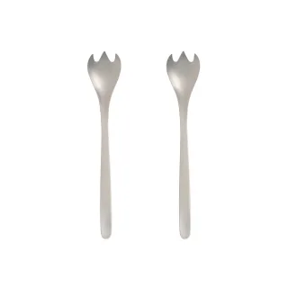 【IUSE】日本製 柳宗理 服務叉22公分-二入(一體成形．握感舒適．304不鏽鋼材質)