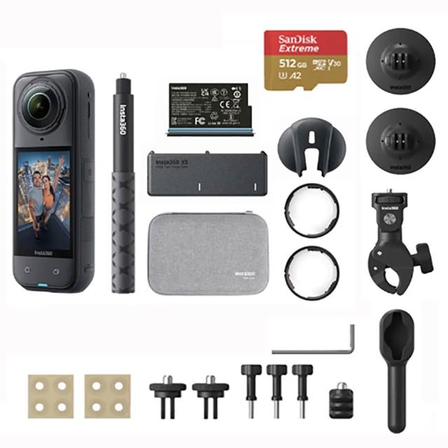 【Insta360】X5 8K全景運動相機 萬能套裝 摩托車配件套餐組(原廠公司貨)