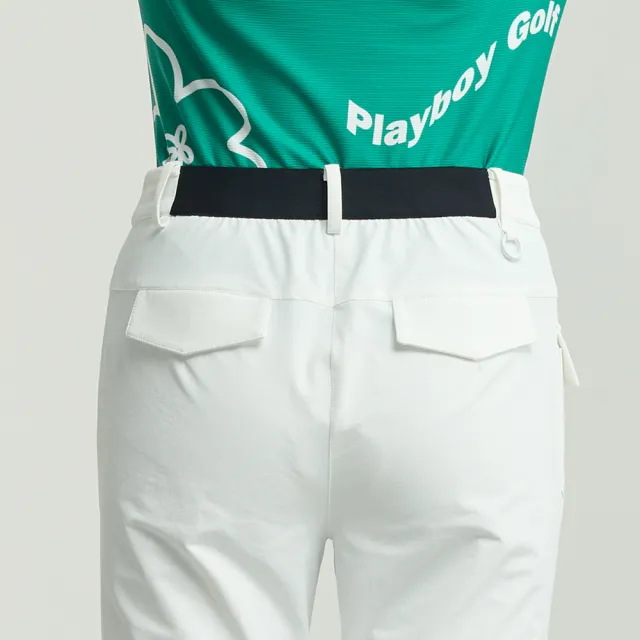 【PLAYBOY GOLF】女款側貼口袋高爾夫長褲-白(高爾夫球褲/KE25202-87)