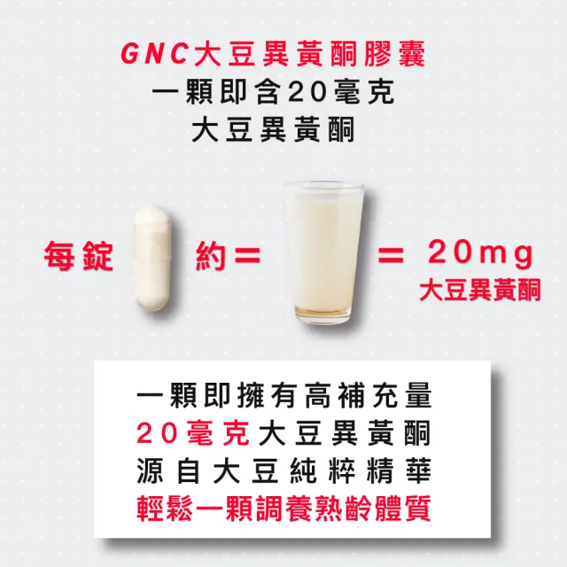 【GNC 健安喜】大豆異黃酮膠囊食品90粒/瓶x2入組(大豆萃取物/輕熟齡女性必備/呵護女性健康的元素)