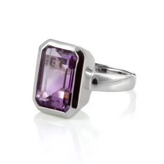 【Woogie武吉珠寶】精品紫水晶包鑲設計戒指(900)