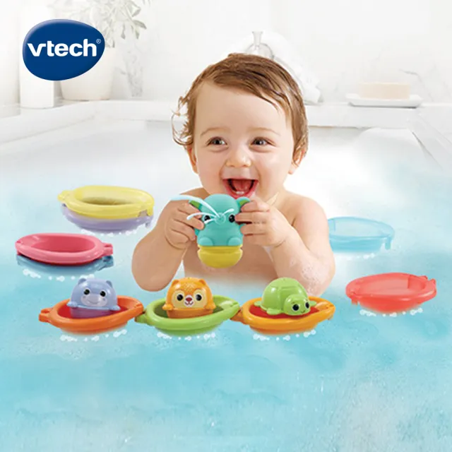 【Vtech】戲水玩具系列-漂浮動物疊疊樂(愛上沐浴戲水的樂趣與創意)