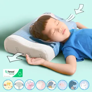 【Embrace 英柏絲】純天絲3D網布兒童工學記憶枕(純天絲枕套/3D網布不悶熱/JIS日規大和抗菌)