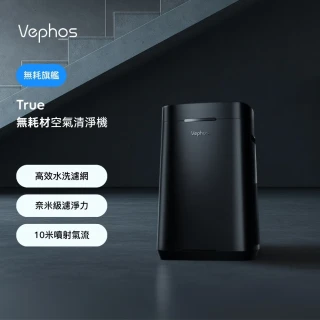 【Vephos】限時限量福利品 無耗材涼風清淨機(適用18坪/10米噴射氣流/奈米級濾淨力/病毒細菌99%去除/true)