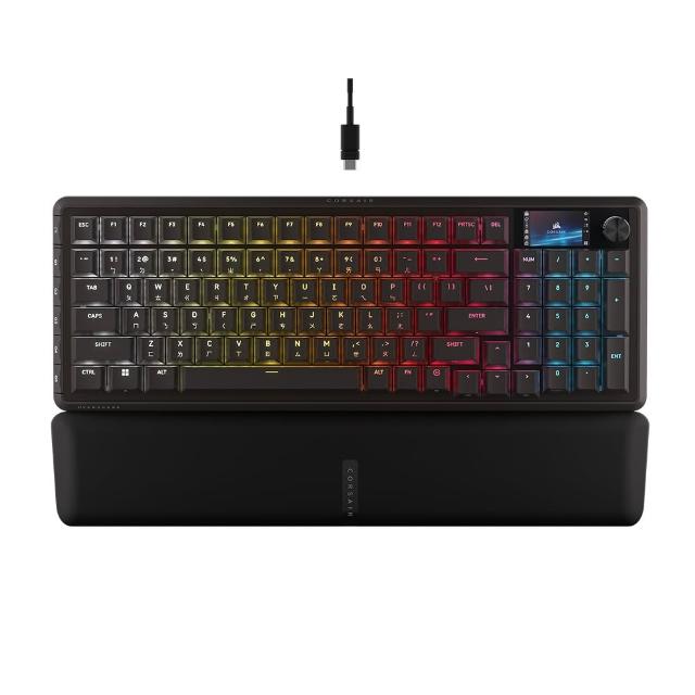 【CORSAIR 海盜船】VANGUARD 先鋒者 Pro LCD RGB機械鍵盤(MGX磁軸｜黑．中文)