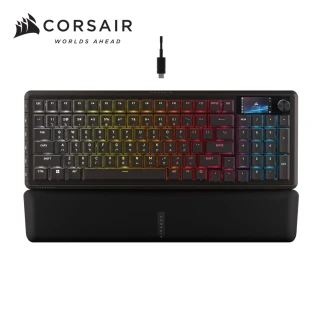 【CORSAIR 海盜船】VANGUARD 先鋒者 LCD RGB機械鍵盤(MLX線性紅軸/MLX觸感黃軸｜黑．中文)