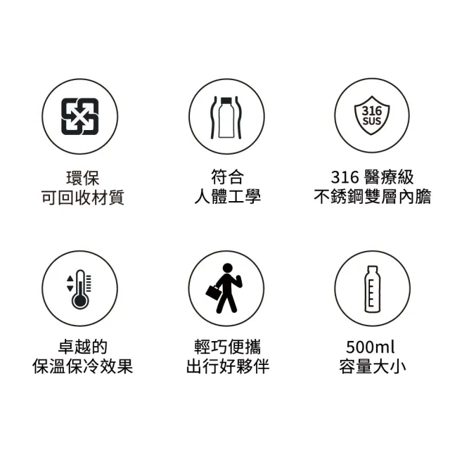 【Bugatti 布加迪】買1送1 義大利 馬卡龍系列 500ml保溫瓶(316醫療級不鏽鋼/任選2色)