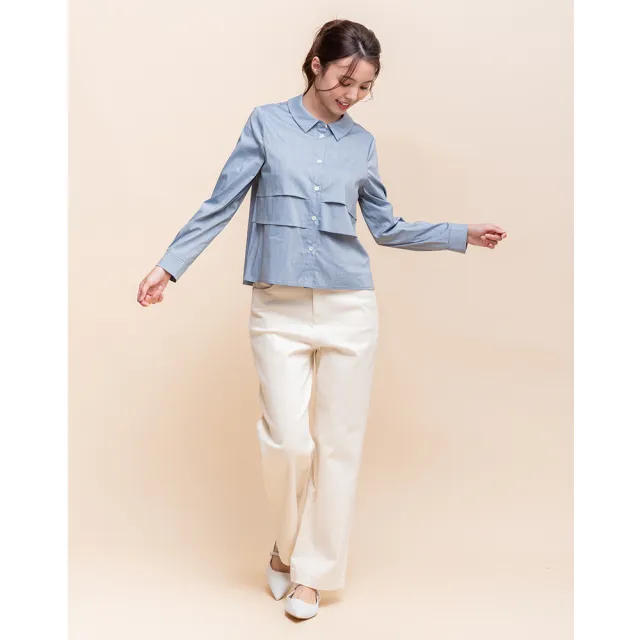 【perng yuh 芃諭名品】知雅風格 荷葉層次 襯衫(2025 AW Collection|4C秋冬新品上市)