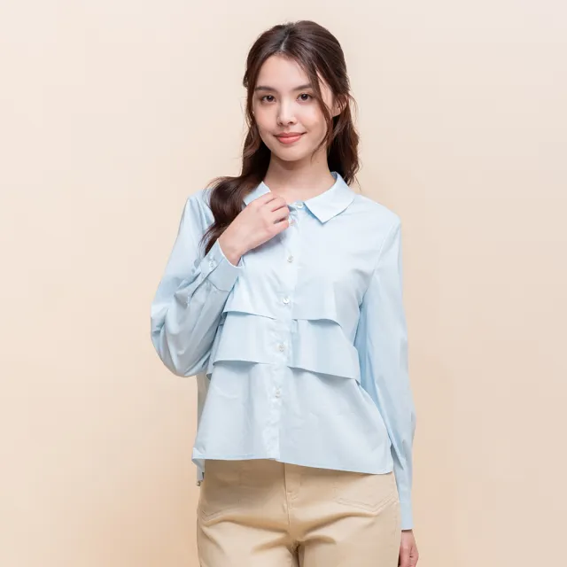 【perng yuh 芃諭名品】知雅風格 荷葉層次 襯衫(2025 AW Collection|4C秋冬新品上市)
