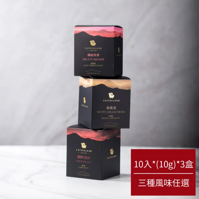 【COFFEELAND 極品莊園咖啡】三盒組合價｜金萃系列-風味任選(繽紛果香/胡桃鉗/濃情巧克力)