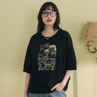 【gozo】偵探印花假兩件造型涼感T恤(兩色)