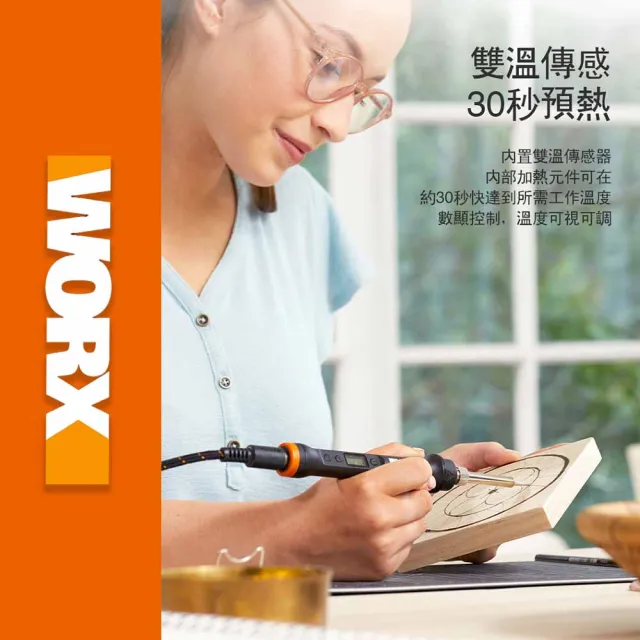【WORX 威克士】造物者 Maker-X系列 調速刻磨機/電烙鐵組合(WX988)