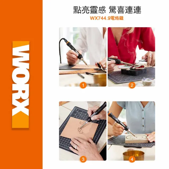 【WORX 威克士】造物者 Maker-X系列 調速刻磨機/電烙鐵組合(WX988)