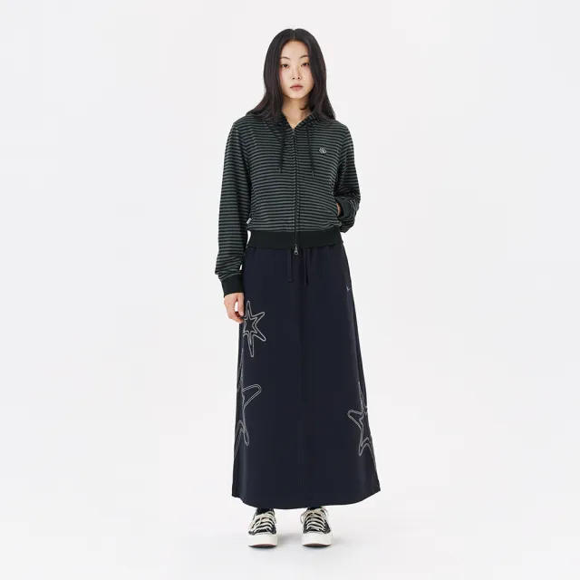 【Mark Gonzales】女裝 刺繡小天使塗鴉 長裙 - 黑色