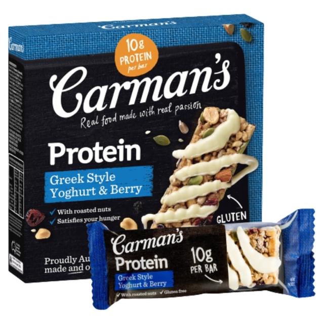 【Carmans】莓果希臘優格大豆蛋白棒(5條/盒)
